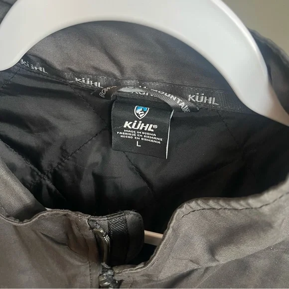 KUHL Kaffe Racer Jacket Charcoal Gray Quilted Full Zip Men L Outdoor Minimalist - Picture 3 of 12